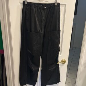 Zara Satin Black Puff Pants
